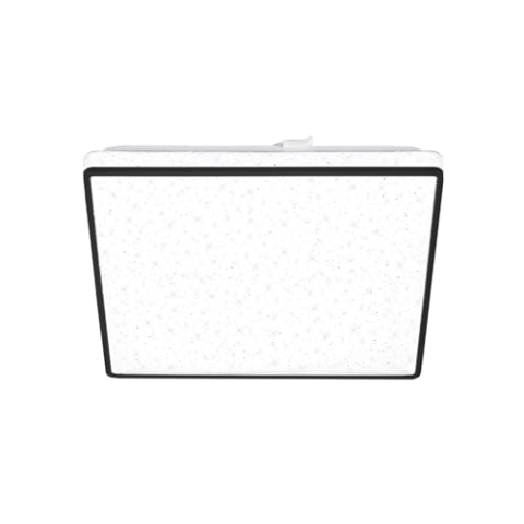 BRILONER Leuchten - LED Deckenlampe mit Sternenhimmel, LED Deckenleuchte Sternendekor, Backlighteffekt, Flach, Neutralweißes Licht, 270x270x45 mm, Schwarz, 3748-415