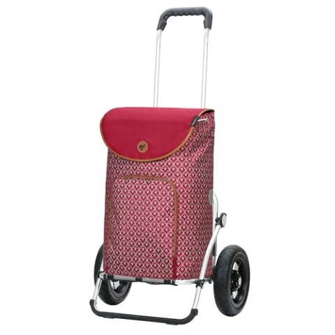 ANDERSEN Einkaufstrolley - Royal Shopper Famke rot 47 L modisch, Thermo, Aluminium, klappbar, luftbereiftes Kugellagerrad