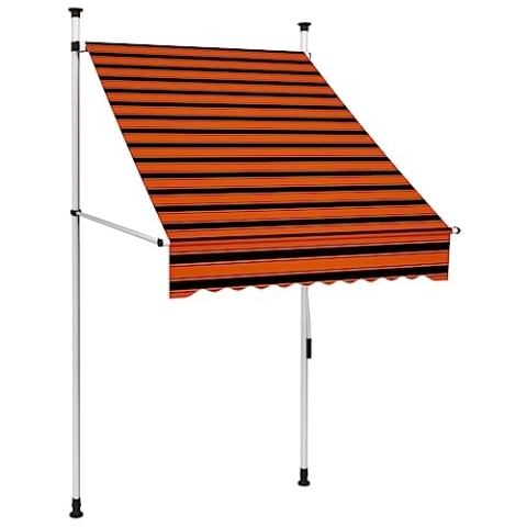 vidaXL Markise Einziehbar Handbetrieben Wasserabweisend Klemmmarkise Balkonmarkise Sonnenschutz Terrasse Balkon Garten 100cm Orange Braun