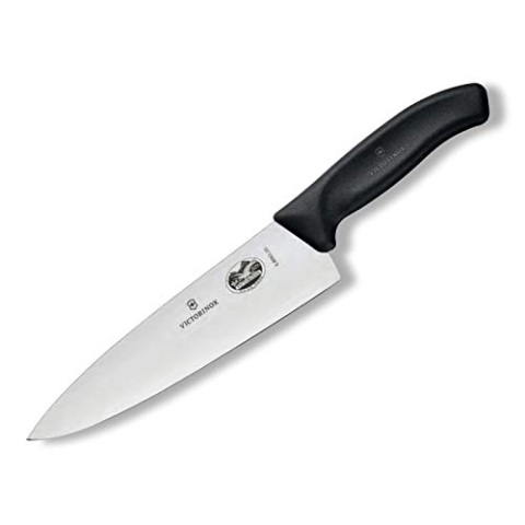 Victorinox Swiss Classic, Profi Tranchiermesser, Extra Scharfe Klinge, gerader Schliff, 20 cm, Kunststoffgriff, Rostfreier Stahl, schwarz