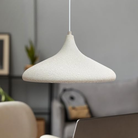bamyum Hängelampe Esstisch Wohnzimmer Weiß Ø35 cm, Champion Hängelampe Industrial Vintage, Küchenlampe Hangend Vintage Pendelleuchte Wohnzimmer Schlafzimmer Hängeleuchte Esstisch Pendelleuchte Vintage