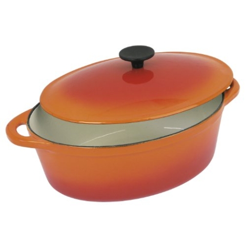 Crealys Tradifonte 501602 Topf, oval, 9 l, Orange