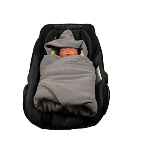 HOBEA-Germany Fußsack Einschlagdecke für die Babyschale Babyschalenfußsack Winter, Farben Winterdecken:grau grün