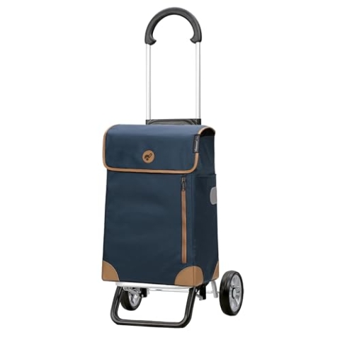 ANDERSEN Einkaufstrolley - Scala Shopper Plus Weda blau 36 L Handwagen, langlebig, Tasche abnehmbar, Aluminium, klappbar, leicht, Räder abnehmbar