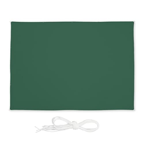 Relaxdays Sonnensegel, 4,5x5,5 m, wasserabweisend, Polyester, rechteckiges Segeltuch, Spannseile, Garten & Balkon, grün