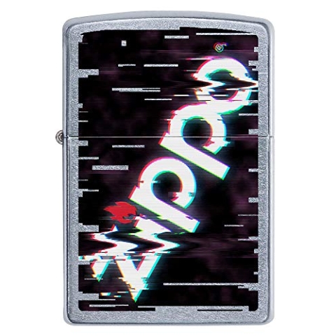 ZIPPO – Sturmfeuerzeug, Zippo Logo, Color Image, Street Chrome, nachfüllbar, in hochwertiger Geschenkbox