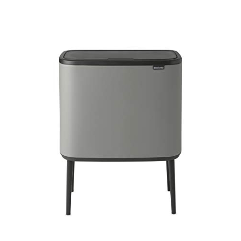 Brabantia 127243 Mülleimer Bo Touch Bin, 11 + 23L, Grauer mineralbeton