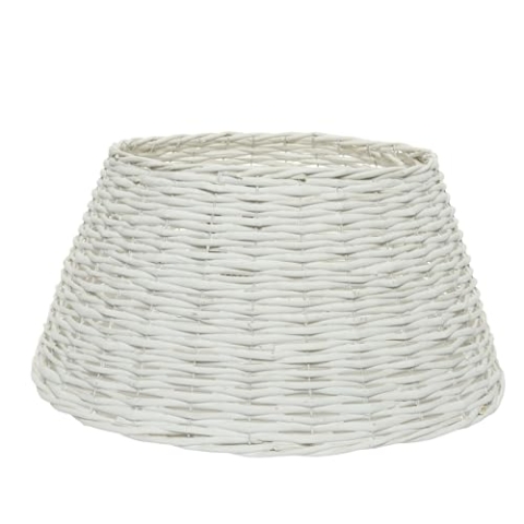 Weihnachtsbaumdecke für alle Arten einschließlich Rattan, Weide, gewebt, Weide und Holz, 57 cm, Weiß