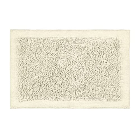 WENKO Badematte Sidyma, Badteppich aus 100% zertifizierter Bio-Baumwolle in Trendiger, weicher Shaggy-Optik, Unterseite rutschhemmend beschichtet, waschbar bis 40 °C, (B x T): 60 x 90, Beige