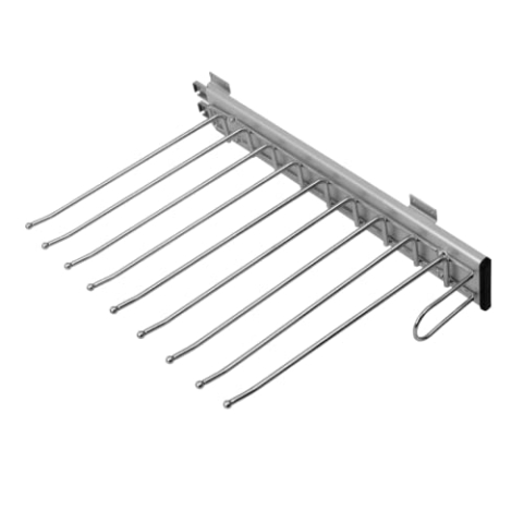 DOJA Barcelona | AUSZIEHBARER HOSENBÜGEL | 9 Positionen rechts | Ausziehbare Kleiderstange | Ausziehbarer Kleiderbügel, Organizer Garderobenstange, Hosenaufhängung, Hosenhalter platzsparend