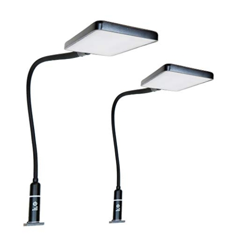 kalb Material für Möbel 4W LED Bettleuchte Leseleuchte Flexleuchte Nachttischlampe Bettlampe Leselampe schwarz, Auswahl:2er Set schwarz