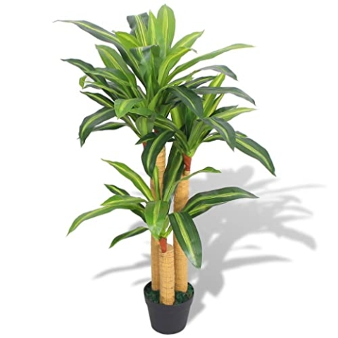 vidaXL Künstlicher Drachenbaum mit Topf 100cm Grün Kunstpflanze Dekopflanze