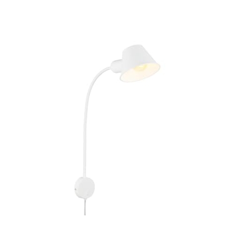 BRILONER Leuchten - Bettleuchte flexibel, Bettlampe verstellbar, Kippschalter, 1x E27 Fassung max. 10 Watt, inkl. Kabel, Weiß, 55 cm, 2089-016