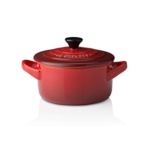 Le Creuset Mini-Cocotte/ Bräter, Rund, 200 ml, 10 x 5 cm, Steinzeug, Kirschrot