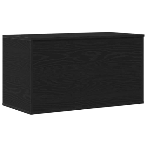 vidaXL Stilvolle Schwarze Eiche Aufbewahrungsbox 84X42X46cm Bearbeitet Holz Mit Glattem Finish Ideal Für Schlafzimmer Wohnzimmer Allgemeine Lösungen Box Holz Moderne Home Lösung Innen Organizer Groß