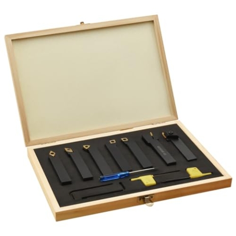 12-tlg. Drehmeißel-Set mit Wendeplatten 16x16 mm 115 mm