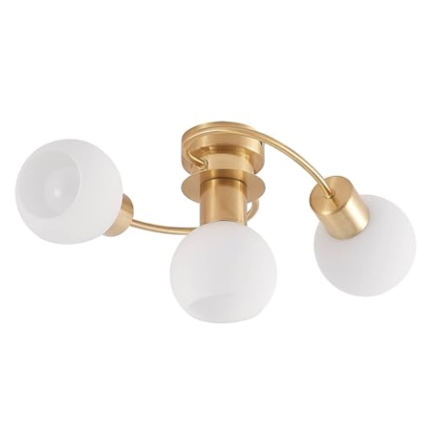 Lindby Deckenlampe Ciala (Modern) in Gold/Messing aus Glas (3 flammig, E14) - Deckenleuchte Lampe Wohnzimmerleuchte