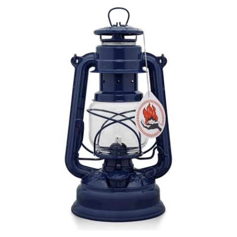 Feuerhand Sturmlaterne Baby Special 276 - Made in Germany seit 1893 - Petroleumlampe aus pulverbeschichtetem Stahl und bruchsicherem Glas - Blau