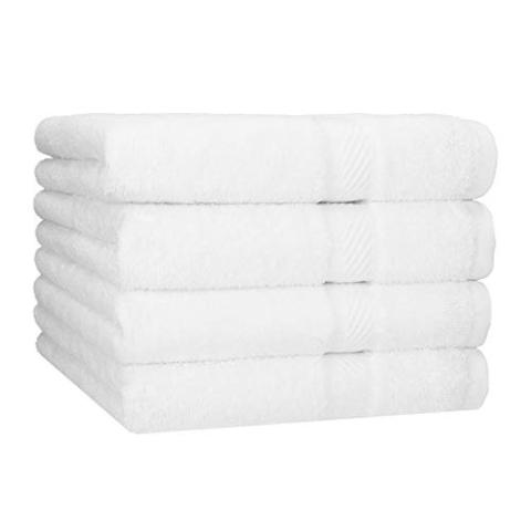 Betz 4 Stück Duschtücher Set Palermo Größe 70x140 cm 100% Baumwolle Badetuch Duschhandtuch Sporthandtuch weiß