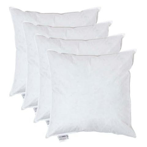 Homescapes Füllkissen 60x60 cm – 4er-Set Federkissen mit Baumwollbezug, Kissenfüllung/Innenkissen für Dekokissen wie Sofakissen, Bettkissen, Cocktailkissen & Kopfkissen