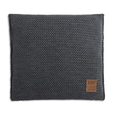 KNIT FACTORY - Maxx Kissen - Anthrazit - 50x50 cm