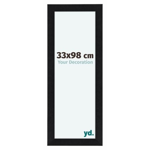 yd. Your Decoration - Bilderrahmen 33x98 cm - Schwarz Matt - Bilderrahmen aus MDF mit Acrylglas - Antireflex - 33x98 Rahmen - Como