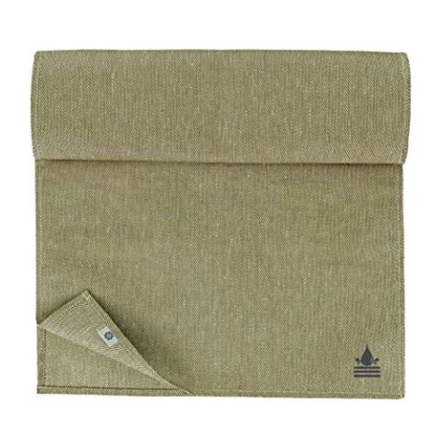Linen & Cotton Tischläufer Stoff Wasserdicht Fleckschutz Pflegeleicht Pietro - 100% Leinen, Grau (47 x 180 cm) Läufer Tisch Decke Gartentisch Biertisch für Garten Outdoor Balkon Restaurant