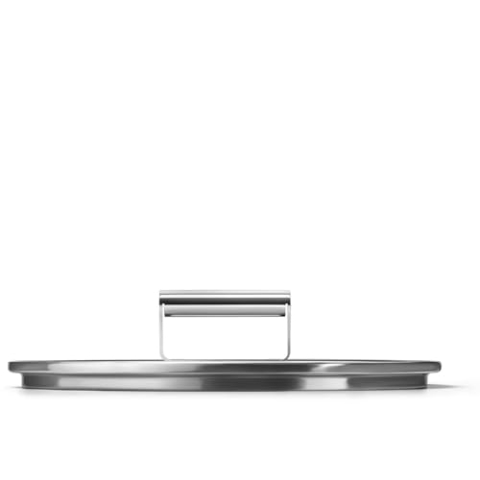 Smeg, CKFL2601, flacher Deckel aus gehärtetem Glas, Durchmesser 26 cm, Edelstahlgriff, Dampfauslass, kompatibel mit Kochgeschirrprodukten, 27,5 x 27,5 x 5,7 cm