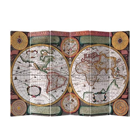Fine AsianlivingParavent Raumteiler Spanische Wand L240xH180cm Beidseitig Trennwand Room Divider Raumtrenner Bedruckte Canvas Sichtschutz Leinwand Doppelseitig