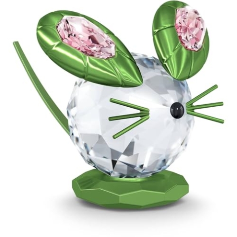 Swarovski Mouse Dulcis Maus-Figur aus Kristallen in der Farbe Grün, Maße: 9,1cm x 6,1cm x 6cm, 5619214