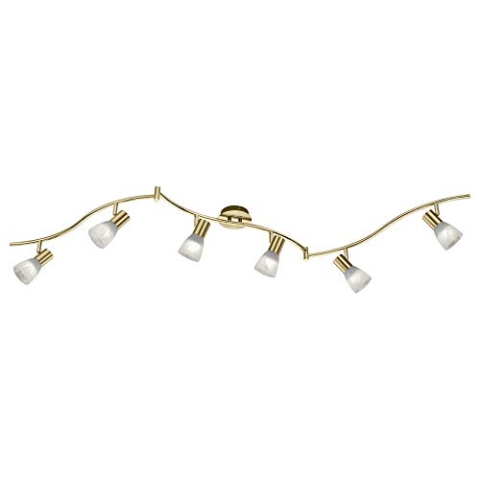 Trio Leuchten LED-Schiene "Levisto" in Messing matt, Glas alabasterfarbig weiß 871010608