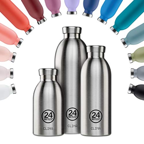 24 Bottles Clima Bottle Isolierflasche aus lebensmittelechtem Edelstahl in der Farbe Marble Pink, 850ml