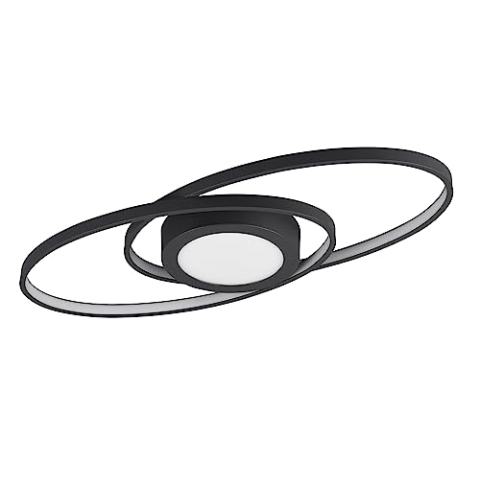 Reality Leuchten LED Deckenleuchte Galaxy R62991142, Metall Schwarz matt, inkl. 28 Watt LED, Switch Dimmer