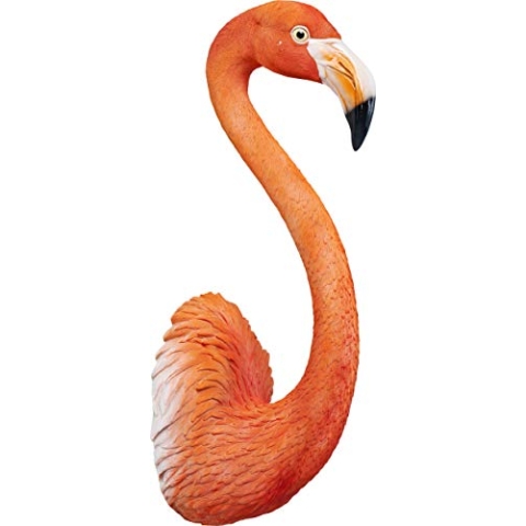 Kare Design Wandschmuck Flamingo Road, Orange/Pink, XXL, Deko Figur, Deko Objekt, Flamingo Motiv, handgefertigt, 72x27x25 cm (H/B/T)