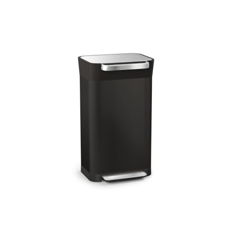 Joseph Joseph Titan Küchenabfalleimer mit integrierter Pressvorrichtung und Geruchsfilter, fasst bis zu 90L nach Verdichtung, Schwarz, 30L