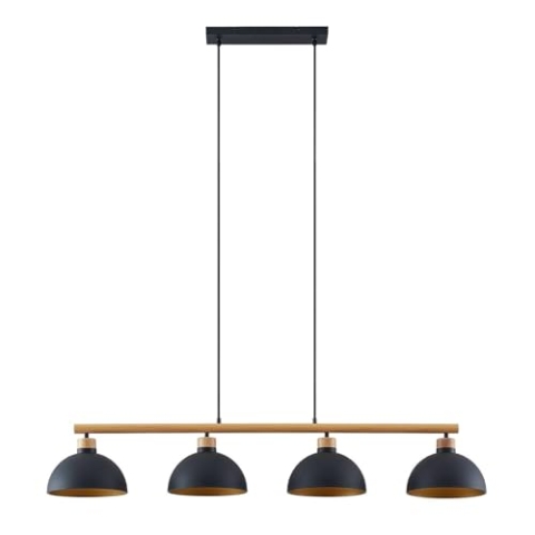 Lindby Pendelleuchte Tirzana (Retro, Vintage Antik) in Schwarz aus Metall (4 flammig E27) - Deckenlampe Esstischlampe Hängelampe Hängeleuchte Wohnzimmerleuchte