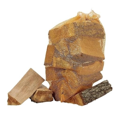 50 Stück Netzbeutel mit Kordel 45x60cm | Starker Netzsack mit Kordelzug | 30L Netzbeutel für Brennholz