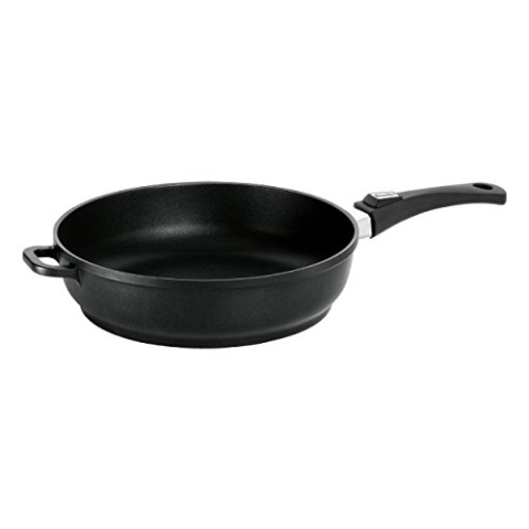 Berndes Schmorpfanne Vario Click 32 cm, Induktion, hoher Rand, Pfanne mit abnehmbarem Stiel, allherdtauglich, robuster Aluguss, antihaft beschichtet, Schwarz
