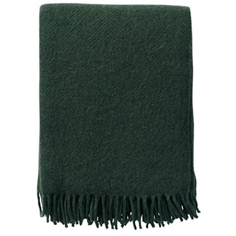 Klippan Gotland Wolldecke 130x200 cm dunkelgrün