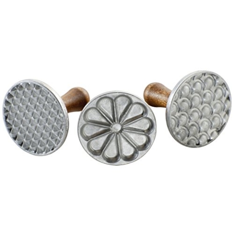 Nordic Ware Keks-Stempel mit Holzgriff "Impressionen", 3 verschiedenen Motiven
