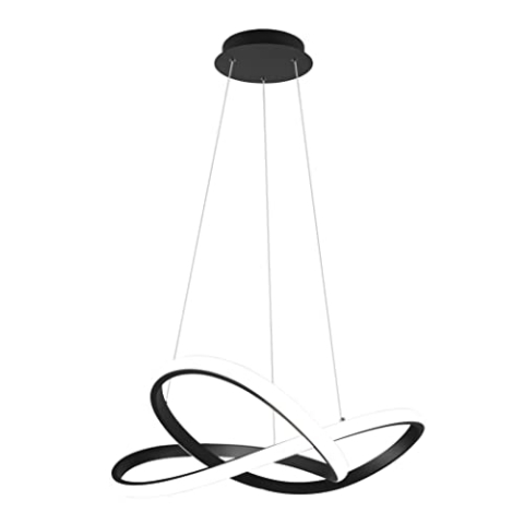 Reality Leuchten LED Pendelleuchte Course R32051432, Metall Schwarz matt, inkl. 27.5 Watt LED, Switch Dimmer