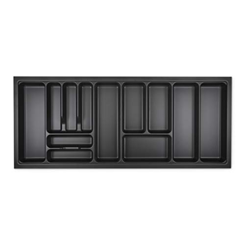 Orga-Box I Besteckeinsatz 1119 x 473 lavagrau mit Perlstruktur für Tandembox Antaro/Intivo u. ModernBox im 120er Schrank Besteckaufbewahrung