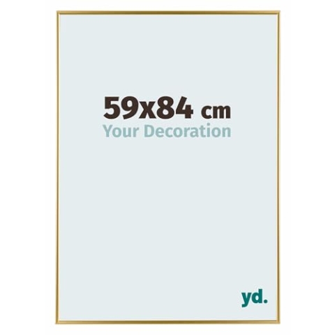 Your Decoration - Bilderrahmen 59x84 cm - Gold - Bilderrahmen aus Kunststoff mit Acrylglas - Antireflex - 59x84 Rahmen - Evry