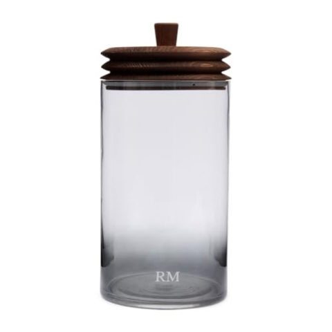 Riviera Maison Vorratsbehälter Transparent, Vorratsgläser Clerical Glas mit Deckel, Küchen Vorratsdose - RM Harmonica Dekorativer Vorratstopf - Glas, Holz - (ØxH) 15x31.5