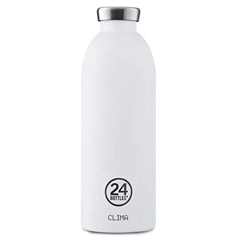 24BOTTLES Clima - Trinkflasche 850 ml, Thermosflasche 24h Cold und 12h Hot, Wasserflasche 100% Versiegeltem Deckel, Umweltfreundliche Trinkflasche Edelstahl, Trinkflasche Sport, Ice White