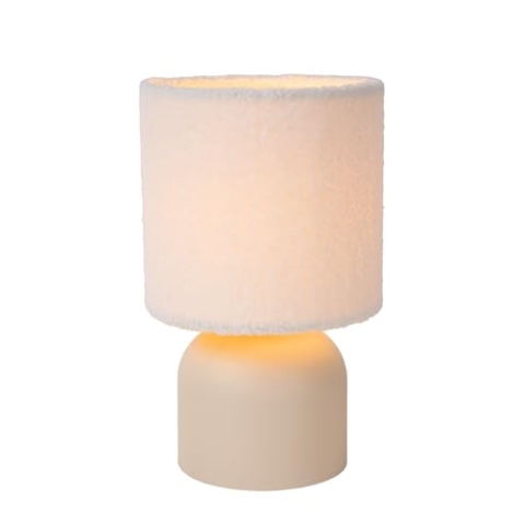 LUCIDE WOOLLY - Tischlampe - Ø 16 cm - 1xE14 - Beige