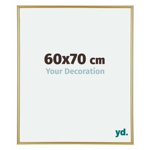 yd. Your Decoration - Bilderrahmen 60x70 cm - Gold - Bilderrahmen aus Kunststoff mit Acrylglas - Antireflex - Rahmen 60x70 cm - Annecy