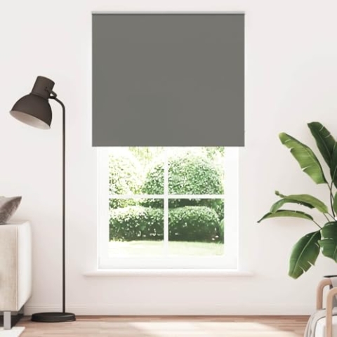 vidaXL Verdunkelungsrollo Grau 145x230cm Stoffbreite 141,6cm Polyester, Rollo, Klemmfix, Thermorollo, Verdunklungsrollo, Klemmrollo, Fensterrollo