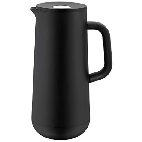 WMF Impulse Thermoskanne 1l, Isolierkanne für Kaffee oder Tee, Druckverschluss, Kaffee Thermoskanne hält Getränke 24h kalt & warm, schwarz