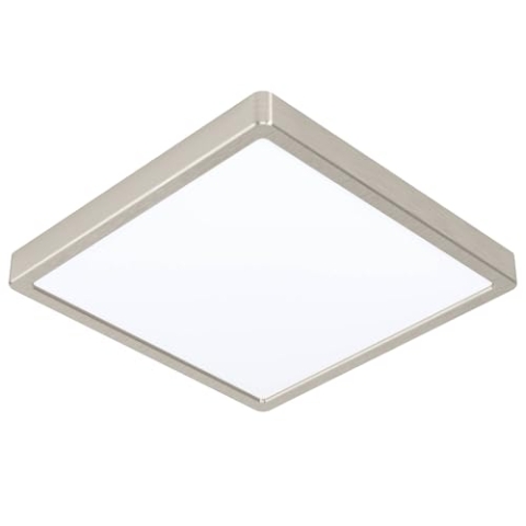 EGLO connect.z Smart-Home LED Bad-Deckenlampe Fueva-Z, L x B 28,5 cm, ZigBee, App und Sprachsteuerung Alexa, Lichtfarbe (warmweiß-kaltweiß), dimmbar, Alu Aufbauleuchte nickel-matt, IP44